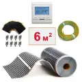 Плёночный электрический тёплый пол Теплософт 6м. кв. с электронным терморегулятором. Инфракрасная плёнка 6 м2