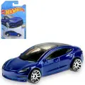 Машинка Hot Wheels Tesla Model 3 Blue, коллекционная 1/64 длина 7 см