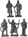 Вторая мировая война, Красная Армия №16ЕК (5 н/к) набор оловянных солдатиков некрашеных в картонной коробке
