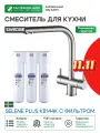 Смеситель для кухни Swedbe Selene Plus K8144K с фильтром Нержавеющая сталь нержавеющая сталь Швеция