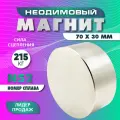 Неодимовый магнит диск 70х30 мм (N52) , сила сцепления 215 кг