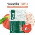 Наполнитель для кошачьего туалета комкующийся Pet-it растительный соевый тофу (tofu) впитывающий, аромат персик 6 л
