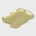 Поднос из нержавеющей стали с ручками Изобилие. Золото, 44.7x30x3 см, цвет золотой