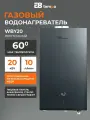 Цифровая газовая колонка E8 Tempo, модель WBY20 (питание от сети 220В без батареек, лицевая панель закаленное стекло цвета темно-серый графит, 10 л/мин, 20 кВт, дымоход 110 мм, природный газ)