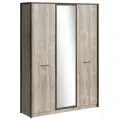 Коллекция Клео Шкаф 3х ст. Дуб Юкон/Ателье темное (для одежды, распашной, в прихожую, в спальню, в детскую, с зеркалом)