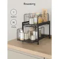 Этажерка настольная для кухни, с выдвижными полками, Видовито, черная