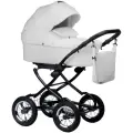 Коляска 2 в 1 Indigo BARBARA ECO Classic Be 05 белая кожа
