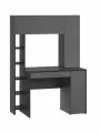 Компьютерный, письменный стол Каф с надстройкой, с тумбой, 116.7х60.2х165.4 см, Антрацит / Темно-серый