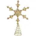 Елочная верхушка Снежинка Офелия 28 см золотая