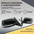 Зеркала боковые Приора SE (черный глянец), с механической регулировкой и обогревом, зеркала заднего вида для ВАЗ 2170-2172, 2110-2111-2112, Priora 2