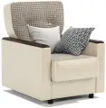 Кресло для отдыха Классика Д рогожка Корфу беж и экокожа беж