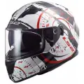 Мотошлем FF320 STREAM EVO TACHO LS2 (бело-черно-красный глянцевый, XL)