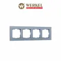 Рамка для розеток и выключателей Werkel Favorit 4 поста стекло цвет серый
