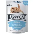 Happy Cat влажный корм для котят с курицей и морковью в соусе, в паучах - 85 г х 24 шт