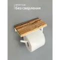 Полка №1 Держатель туалетной бумаги с полочкой Дуб Кантри на белом