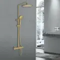 Душевая стойка Vincea Desire VSFS-1D0TBG термостатическая, брашированное золото