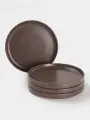 Набор тарелок Доляна «Гранит», 4 шт, d=20 см, керамика, коричневый