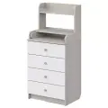 Комод Сириус 604 полка с шариковыми направляющими 4 ящика шимо светлый-белый