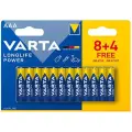 Батарейка AАA щелочная Varta LR3-12BL 8+4 Longlife Power в блистере 12шт.
