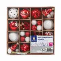 Шары елочные набор 42 предмета Red and White Shine, пластик, красный/белый, золотая сказка, 592589