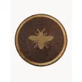 Салфетка под приборы, 36 см, бисер, круглая, коричнево-золотистая, Пчела, Art beads