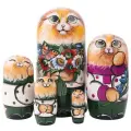 Матрешка деревянная Котики, 5 мест, 18см / Развивающие детские игрушки