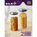 Набор из 2х стеклянных банок для хранения еды или сыпучих продуктов Eley - 1900 мл