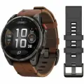 Умные часы Garmin Fenix 8 Pro, 47 мм, AMOLED Sapphire Carbon Grey DLC Titanium / Chestnut Leather Band 010-03198-40