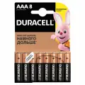 Батарейки Duracell 8 шт, Basic, AAA LR03, 24А, алкалиновые, мизинчиковые, блистер (81267262)