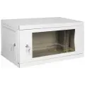 Настенный разборный шкаф кддс 19, 9U, стеклянная дверь, 600x350, серый УТ000003579