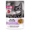 Влажный корм для кошек Purina Pro Plan Nutri Savour Delicate Turkey, при чувствительном пищеварении, индейка, 78 шт. х 85 г (кусочки в соусе)