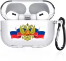 Прозрачный силиконовый чехол SignumCase для наушников Apple AirPods Pro 2 Герб России