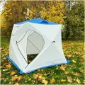 Палатка куб зимняя автоматическая для зимней рыбалки-походная баня летом Coolwalk 240х240 см