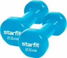 Гантели Starfit DB-101, виниловые, 2 шт, 2,5кг, голубая/лазурная