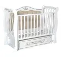 Кровать детская LUIZA 333 (Луиза)мягкая стенка универсальный маятник, ящик, съемная автостенка ,цвет Белый