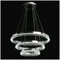 Люстра подвесная светодиодная De Markt Глобула, LED, 90Вт, 3 лампы, плафон из хрусталя, хром