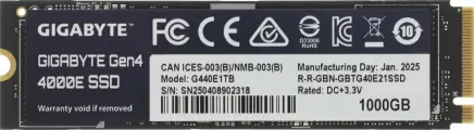 Накопитель SSD Gigabyte PCIe 4.0 x4 1000GB G440E1TB 4000E M.2 2280