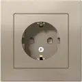 SE AtlasDesign Шампань Розетка с/з со шторками, 16А, в сборе (комплект 10шт)