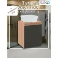 Тумба под раковину Runo Соренто 50, подвесная, крафтовый дуб-графит (горизонталь)