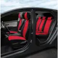 Комплект чехлов Автопилот Алькантара Hyundai Creta II с 21г. (с подлокотником) Черный + Красный