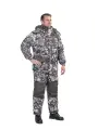 Костюм зимний утепленный Буран для охоты и рыбалки с полукомбинезоном и капюшоном