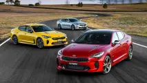 Картина на холсте 60x110 LinxOne KIA 2017 Stinger машина интерьерная для дома / на стену / на кухню / с подрамником