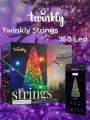 Электрогирлянда Twinkly Strings, 750 диодов RGB, длина 60 метров, адресные диоды, черный провод