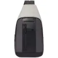 Рюкзак слинг мужской Piquadro Brief2 Special CA4536BR2S/GRN серый/черный нейлон/натур. кожа