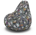 Мир Пуффов Кресло-мешок «Груша» размер- XXL(ростом до 170см), Таско, с ручкой для переноски, cъемный чехол