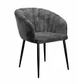 Стул для кухни и офиса DikLine 441 M14 микровелюр серый, ножки черные