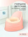 Горшок детский для мальчика и девочки от года пластиковый, со съемной чашей, спинкой, высокий