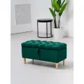 Пуф с коробом для хранения на ножках 110Lux Brendoss, пуфик с ящиком, банкетка, цвет изумрудный, износостойкий велюр