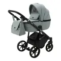 Коляска универсальная Adamex Bibione Deluxe 2 в 1, BI-SA20 - серо-зеленая кожа