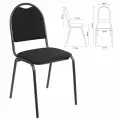 Стул для посетителей РС00Л, черный каркас, ткань черная (531893)